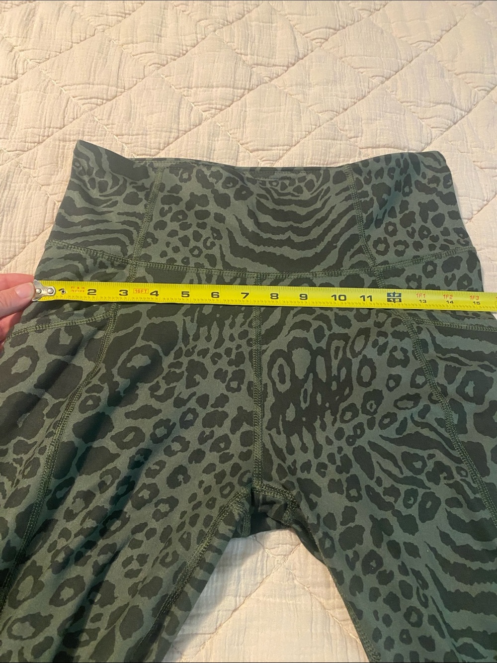 Olive Green Animal-Print High-Waist Active Leggings - Picture 6 of 12